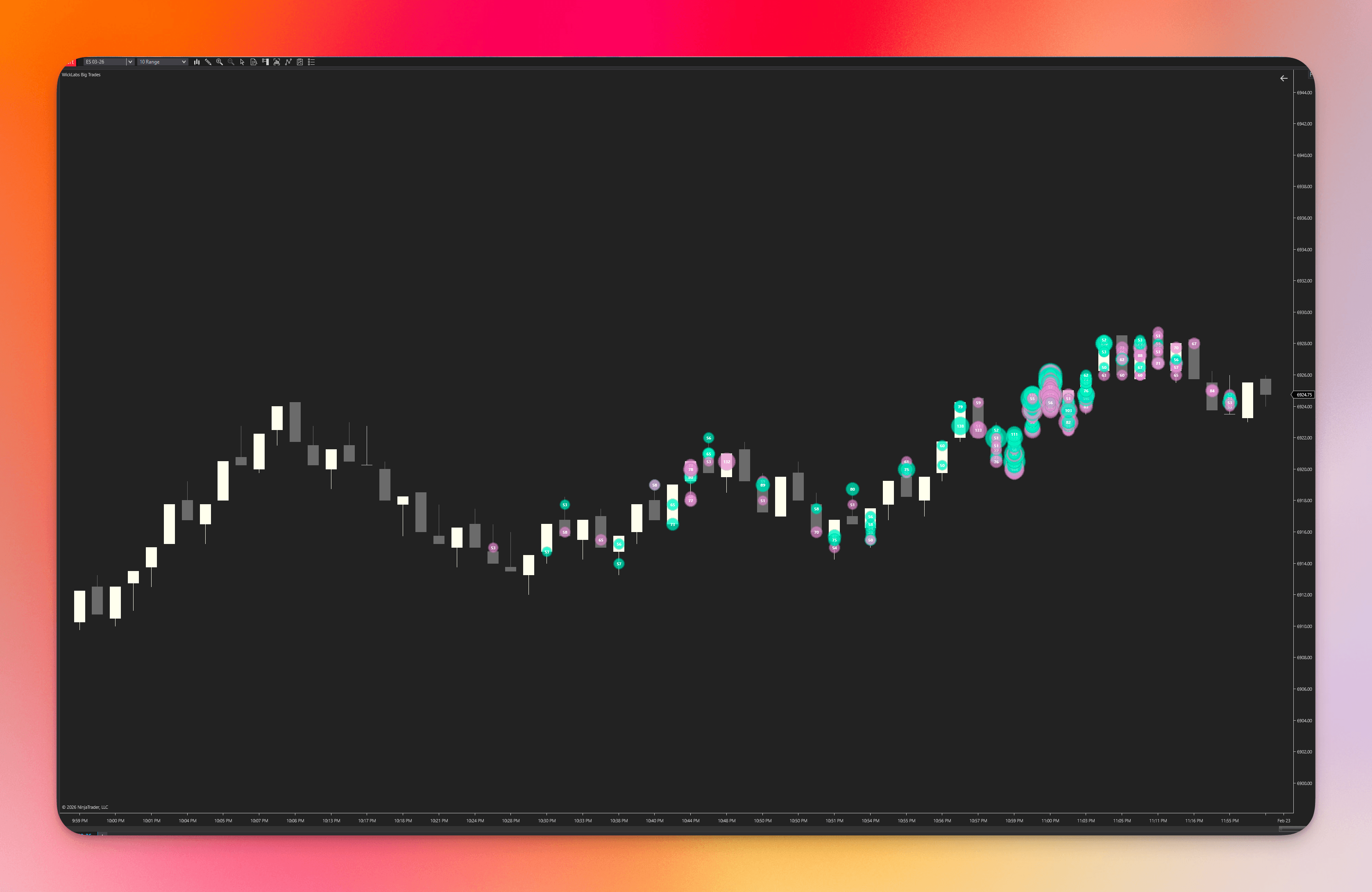 Min Volume Threshold setting in NinjaTrader 8