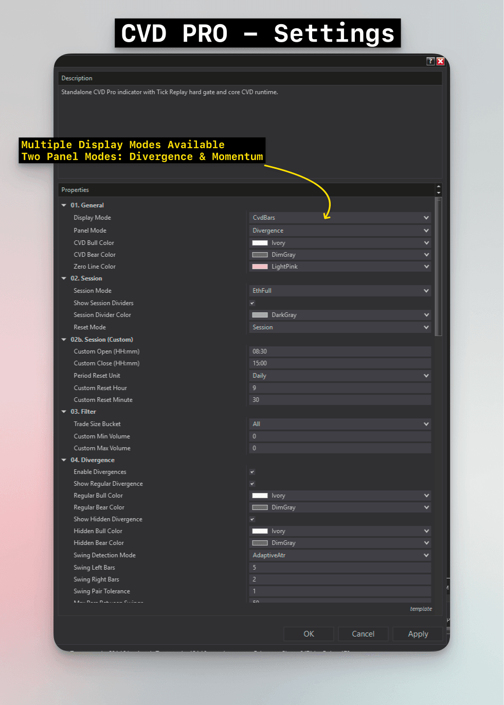CVD Pro Configuration Panel Part 1