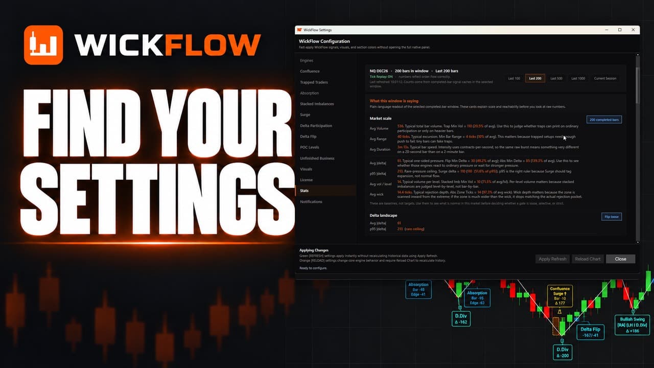 Calibrate Order Flow Settings in NinjaTrader 8 | WickFlow Stats